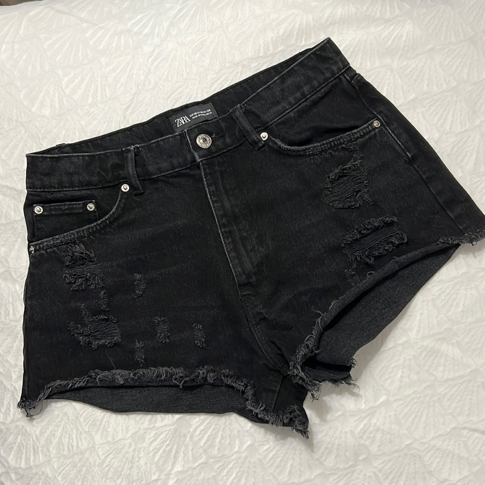 Zara Black denim Jean Shorts